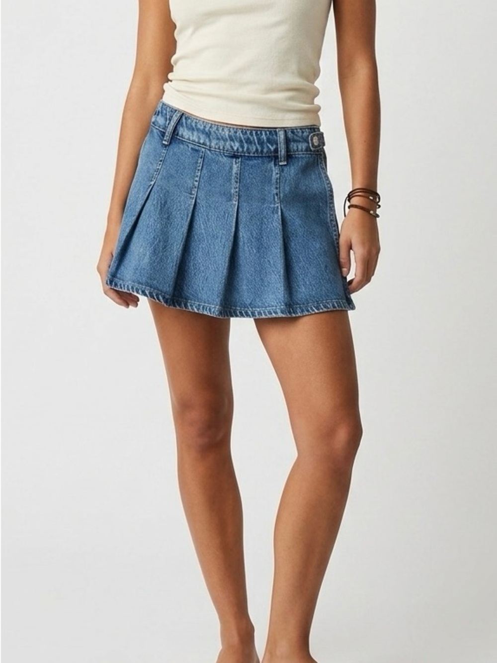 NWT We The Free Stephie Denim Skort Bella Blue 25 Coastal Boho Sporty Prep